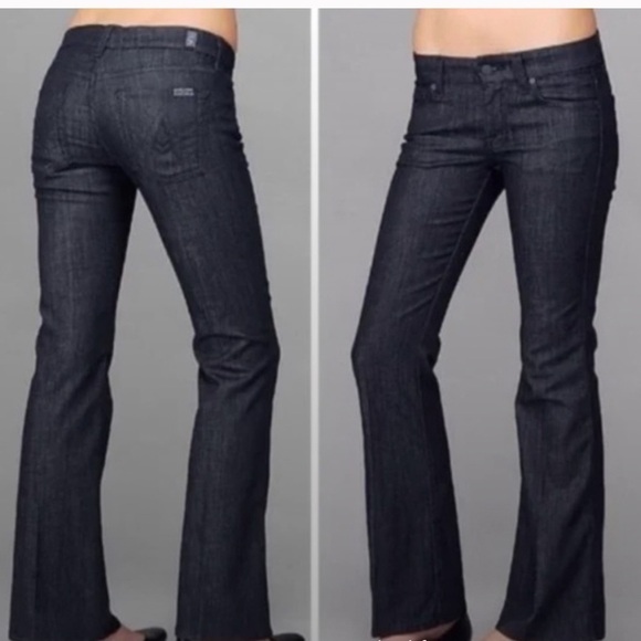 7 FOR ALL MANKIND A-POCKET dark wash mid rise bootcut woman denim jean. 28 - Picture 1 of 12